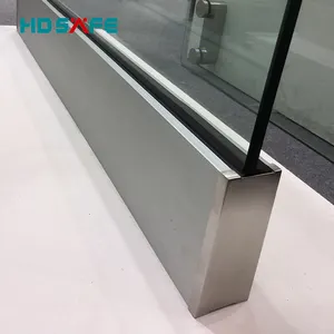 HDSAFE parapetto in vetro temperato ponte balaustra alluminio interno U canale balaustra corrimano balcone senza cornice ringhiera in vetro