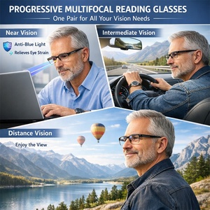 <span class=keywords><strong>Gafas</strong></span> <span class=keywords><strong>Progresivas</strong></span> Multifocales para Hombre, Protección Ocular para Lectura y Computadora, Anti Luz Azul, Montura Cuadrada, Dioptrías +2.00 +2.50 - Product Image 5