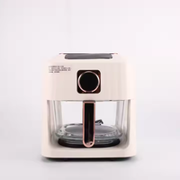 Friteuse à Air en Verre Visible à Contrôle Numérique 1000W 4.5L Four à Circulation Multifonctionnel Cuisson Frite pour l'Électricité Domestique