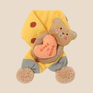 Lindo 3D bordado al aire libre niños cálidos sombreros de punto conjunto suave gorro de invierno bufanda con protección para los oídos - Product Image 6