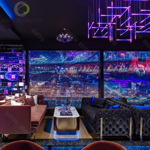 تصميم داخلي مخصص لبارات النوادي الليلية مع خزانة عرض وإضاءة LED - Product Image 5