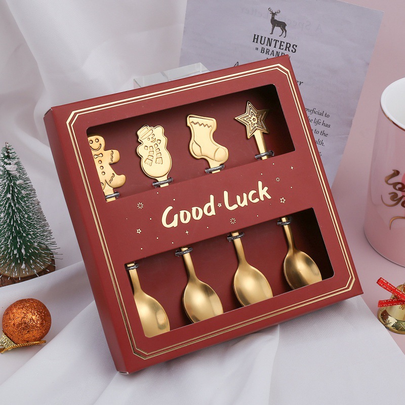 Titanium gold red box four-piece set