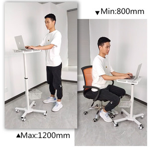 Chiều Cao Có Thể Điều Chỉnh Bệnh Viện Cán Máy Tính Bảng Di Động Màn Hình Đứng Giỏ Hàng Máy Tính Xách Tay - Product Image 4
