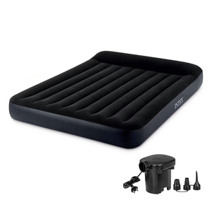 Colchón de aire moderno de PVC tamaño Queen con almohada incorporada, colchón <span class=keywords><strong>inflable</strong></span> doble flocado portátil, dormitorio para el hogar, uso en el Parque del Hotel - Product Image 1