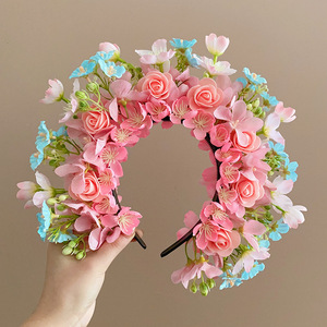 Nouvelle fleur coiffure Floral bandeau femmes Rose couronne bandeau cheveux mexicain fleur bandeau - Product Image 2