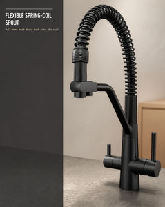 <strong>Matte</strong> <strong>Black</strong> <strong>Pull</strong> Down Kitchen Faucet Stainless Steel Sink Faucet Modern - Product Image 3