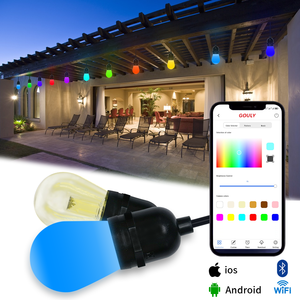 תאורת מיתר LED RGBW חיצונית עמידה למים, נורות לד לפטיו, DC12V IP65, תאורת רדיפה לקישוט מסיבות גן - Product Image 3
