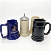 Grande Chope à Bière en Céramique Vintage Grande Capacité avec Décalcomanie, Tasse à Bière en Céramique pour Bar, Logo Personnalisé, Souvenir de Festival, Vaisselle