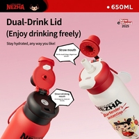 Nouvelle Bouteille Thermos Isotherme en Acier Inoxydable 316 avec Double Pipette de Boisson, Corde Élargie, Gourde Sportive Portable