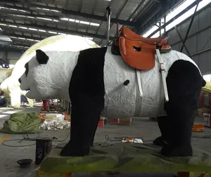 Top Ranking Amusement Park Simulator Artificial Robot Animal Ride on Car Life Size Panda Model for Kids Rides Amusement Park