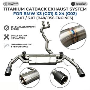 Sistema de Escape Catback con Válvulas Vortex SS304 para BMW X3 G01 X4 G02 2.0T 3.0T B48 B58 2019-2024, Kit de Sistemas de Ajuste de Ajuste Directo - Product Image 1