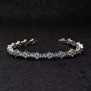 European American Style Plum Blossom Tennis Bracelet Zinc Alloy Claw Setting Gold Platinum 6.5mm Width Fashion Charm Bracelet - Product Image 1