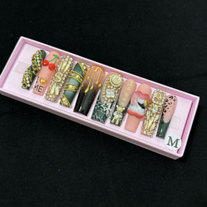 Venta al por mayor <span class=keywords><strong>de</strong></span> lujo 100% hecho a mano acrílico <span class=keywords><strong>uñas</strong></span> artificiales arte corto Natural personalizar diseño pato cuadrado Gel prensa en las <span class=keywords><strong>uñas</strong></span> - Product Image 1