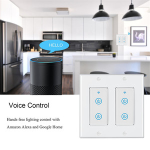 SIXWGH 4-Gang Smart Light para Tuya WiFi Switch Durable PC Quad Circuit Panel táctil funciona con <span class=keywords><strong>Alexa</strong></span>/<span class=keywords><strong>Google</strong></span> Home para UL Listed - Product Image 2