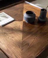 Table Basse Carrée Moderne pour Salon, Bureau et École en Bois Noyer Meuble de Salon