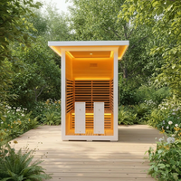 Sauna d'intérieur moderne pour 2 personnes, électrique, infrarouge lointain, en bois de pruche massif, vapeur sèche, hammam traditionnel, pour salle de sport/villa, 9 kW