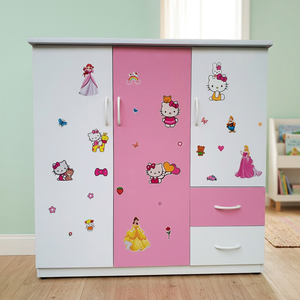 Armoire en plastique minimaliste taïwanaise pour enfants, design moderne et simple, gain de place, 2 niveaux, pour la maison, l'appartement, la chambre à coucher - Product Image 2