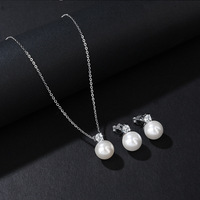 S925 Silber Moissanit Perlen Schmuckset, Luxuriöses Nischen-Moissanit Halskette und Ohrringe, Damen Hochzeits- und Partyschmuck