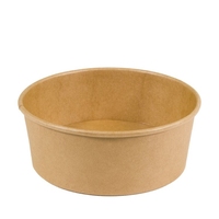 Bol à salade en papier kraft jetable biodégradable et écologique avec couvercle en PET bol à emporter pour sushi emballage alimentaire en forme de boîte