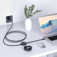 Câble de chargement magnétique sans fil 2 en 1 USB C vers USB C 1.5M Nylon Metal 60W PD Charger Cable for Notebook Laptop and Smart Watch
