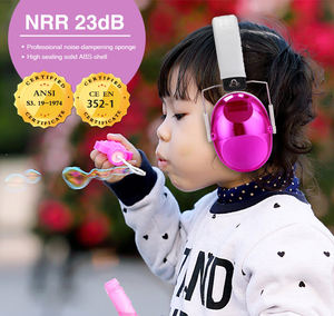 EM032 Color Rosa Brillante OEM Protectores Auditivos <span class=keywords><strong>para</strong></span> Niños Orejeras Plegables con Cubierta de ABS Cancelación de Ruido <span class=keywords><strong>para</strong></span> Bebés de 2 Años o Más - Product Image 2