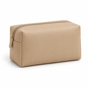 <b>Box</b> Pouch PU Leather Structured Stand Zipper <b>Makeup</b> Organizer Cube Case Custom Logo Custom Color Custom Size Pantone Color ISO - Product Image 1