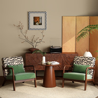 Fauteuil Rétro en Bois Massif Personnalisable pour Salon, Chambre, Réception d'Hôtel, Ensemble de Meubles pour la Maison