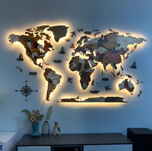 Grande <span class=keywords><strong>mappa</strong></span> del mondo in legno cartina murale in legno eco-friendly dipinto viaggio Push Pin Map per legno decorazione della parete - Product Image 6