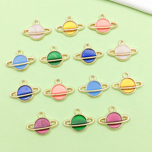 จี้รูปดาวเคราะห์จำลอง โลหะผสมสังกะสี แบบหยดน้ำมัน อุปกรณ์ตกแต่งเครื่องประดับ DIY สำหรับงานสร้างสรรค์ ฤดูใบไม้ผลิ 2024 - Product Image 1