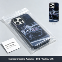 Coque TPU antichoc haut de gamme motif voiture de sport noire avec cadre de protection d'objectif pour iPhone 17 16 15 14 13 Pro Max