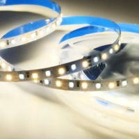 Bande LED SMD 2835 double CCT, 12V CC, 120 LED par mètre, IP20 non étanche pour décoration intérieure de plafond et de placard