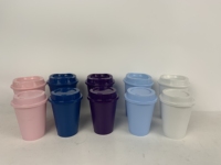 Tasse à café réutilisable sans BPA avec impression de logo personnalisé 8oz/12oz/16oz tasse à café en plastique PP avec couvercle