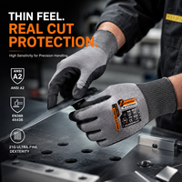 Gants de sécurité résistants aux coupures MaxiTough 21 Gauge HPPE ANSI A2 EN388 4X43B avec revêtement en nitrile sablé pour la manipulation de précision