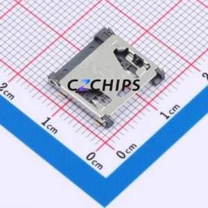 ZX-TF-481.9J SD Card / Memory Card Connector SMD Connector Flip Cover Type MicroSD Card (TF Card) Card Holder 2.9mm - Product Image 1