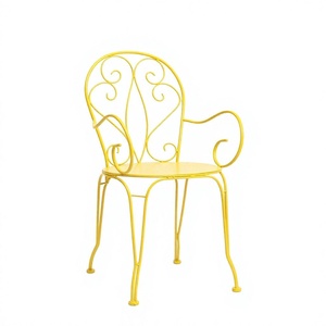 Yellow Modern Metal Wire Iron Adjustable Solid Back Outdoor Wedding Lounge Chair for Camping Garden Restaurant Beach & Hotel Use - Product Image 1