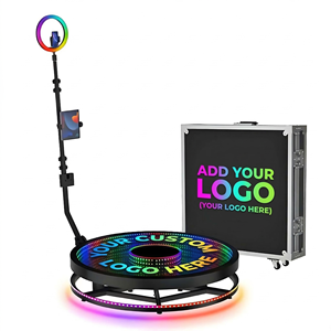 Cabina de Fotos <span class=keywords><strong>360</strong></span> Personalizada al Mejor <span class=keywords><strong>Precio</strong></span>, Cabina de Fotos Giratoria Portátil para Selfies, con Iluminación LED Infinita de Cristal Floral, Cámara Móvil para Fiestas - Product Image 3