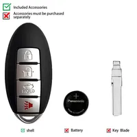   Pour clé intelligente Nissan LS4-NISN-01, carte intelligente à 4 boutons, 10 pièces/lot