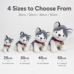 Adorable peluche Husky en tissu doux de haute qualité, adorable <span class=keywords><strong>chien</strong></span> de dessin animé en peluche avec clochette pour les amoureux des animaux, décoration de canapé - Product Image 4