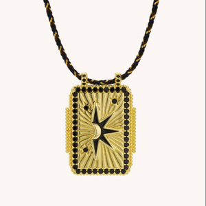 Acero inoxidable de alta calidad 18K chapado en oro sol Luna Corazón Azul mal de ojo encanto esmalte Tarot Collar para mujer joyería - Product Image 6