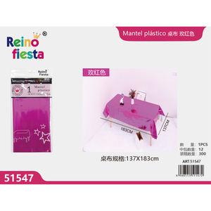 137x183cm <b>Pink</b> Rectangle Peva Plastic <b>Tablecloth</b> for Parties and Events for Hotels Weddings Branding - Product Image 1