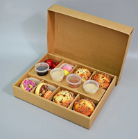 Grande boîte kraft compostable pour produits de boulangerie, pâtisserie et aliments chauds