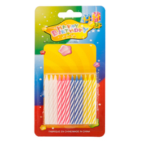 Bougies de décoration de gâteau en spirale faites à la main en cire de paraffine, diamètre 5 mm, 24 pièces, pour anniversaires et mariages, prix d'usine