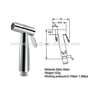 Продажа поставщики <span class=keywords><strong>shattaf</strong></span> опрыскиватель SS304 биде портативный Душ Диспенсер из нержавеющей стали Биде опрыскиватель - Product Image 2