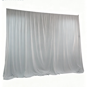 White Curtain <b>with</b> <b>Stand</b> for Wedding Ceremony Event <b>Backdrop</b> Drape - Product Image 1
