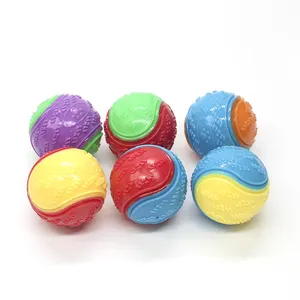 Popular TPR/GRS Dog Chew Toy 6.5 cm Squeaky Balls Dog Toys Private Logo Strong Dog Splice Contrast Color Interactive Traini