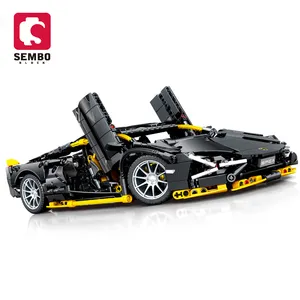 SEMBO blok 701954 çocuklar DIY teknik tuğla kitleri uzaktan kumanda Black siyah spor araba modeli yapı taşları setleri RC radyo oyuncaklar