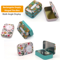 Boîte en métal rectangulaire personnalisée avec couvercle à charnière pour cigarettes, tabac, cigares, bonbons, menthes, organisateur de rangement, conteneur, boîte à cadeaux