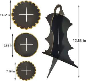Support à gâteau en métal durable et écologique avec une grande surface pour gâteaux et desserts à plusieurs étages (5 pièces) lors de mariages ou d'événements - Product Image 5