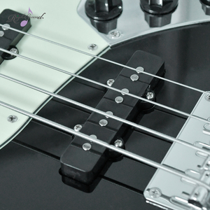 เบสกีต้าร์เบสแจ๊สสีดำมีตัวอย่างไฟฟ้า4สายพร้อมพื้นผิวมันวาว - Product Image 6