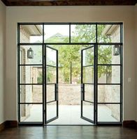 CBMmart, puertas corredizas de granero de hierro y vidrio personalizadas con herrajes, puertas corredizas de bolsillo con marco de Metal, ventanas